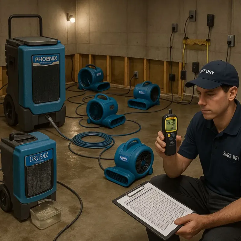 Structural Drying and Dehumidification process in Hoyt Lakes, MN